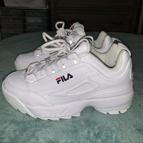 Kids Fila White Sneakers - Picture 6 of 8